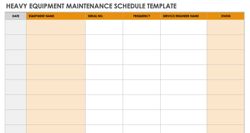 Standard Machine Schedule Four Rules of Machine Maintenance